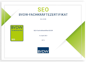 SEO Fachkräftezertifikat